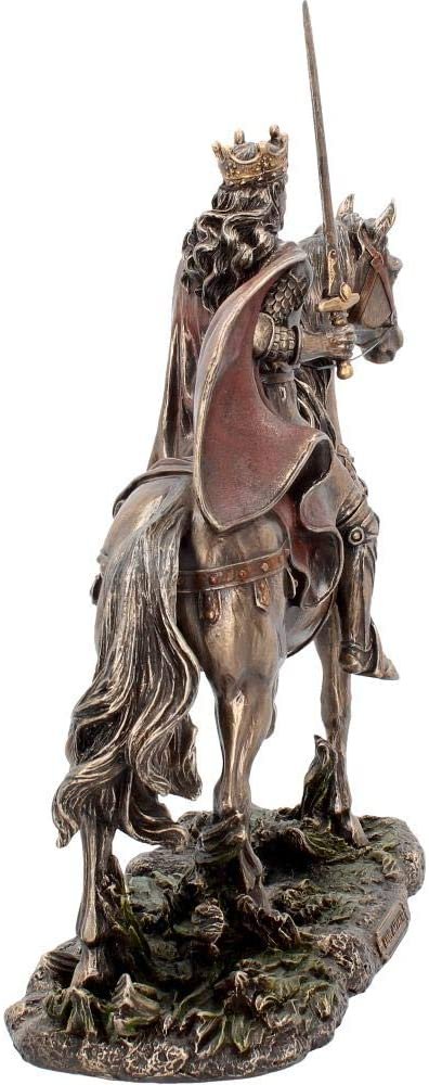 Mythology Collection~ Cold Cast Bronze King Arthur Knight and Horse Figurine 30 Centimeter