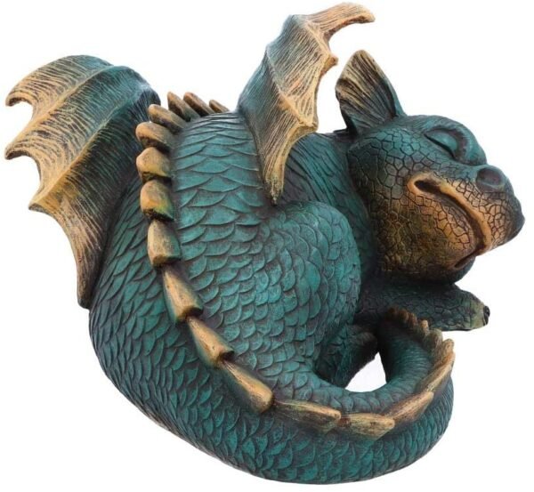 Fantasy Collection~ U4815P9 Forty Winks Dragon Figurine 29cm, Resin, Green, One Size