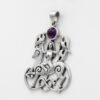 Sterling Silver Celtic Rhiannon Horse Goddess Pendant with Natural Amethyst