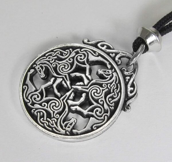 Soloman Pentant~Pewter Celtic Knot Horse Triskele Pendant