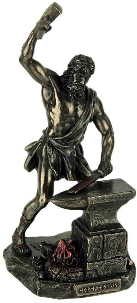 Magic  Collection~Hephaestus Greek God of Fire and Forge Bronze Finished Statue