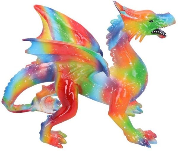 Fantasy Collection~ Multi-coloured Rainbow Dragon Ornament Figurine, Polyresin, 30cm