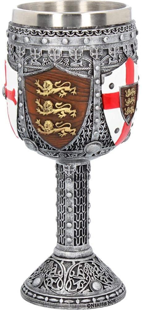 Magicun N.Giftware~English Goblet 12cm Grey, Resin w/Stainless Steel Insert, One Size