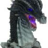 Magicun  Collection~Hand Painted Obsidian Dragon Bust Statue with LED Lights
