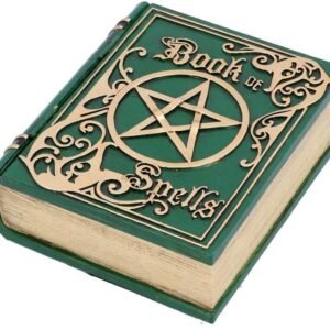 Wiccan Collection~Book of Spells Green 15.5cm, Resin, One Size
