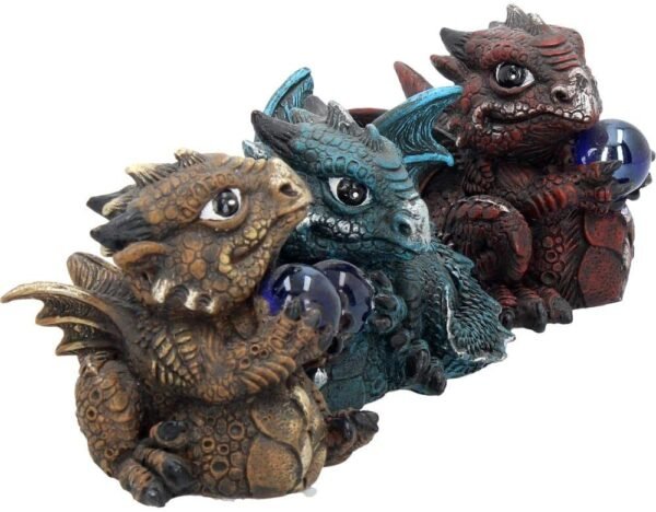 Magicun N.Giftware~Citrene Aquamarine Ruby Set of 3 8cm, Resin, Multi-Coloured, One Size