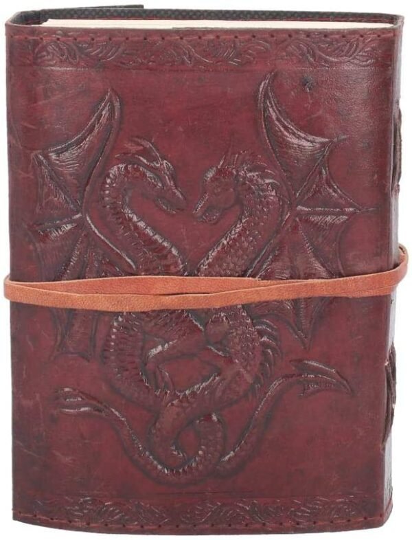 Magicun N.Giftware~Double Dragon Leather Journal 20cm Brown