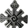 Soloman Pentant~Pewter Hunab Ku Black Sun Mayan Pendant