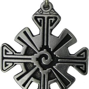 Soloman Pentant~Pewter Hunab Ku Black Sun Mayan Pendant