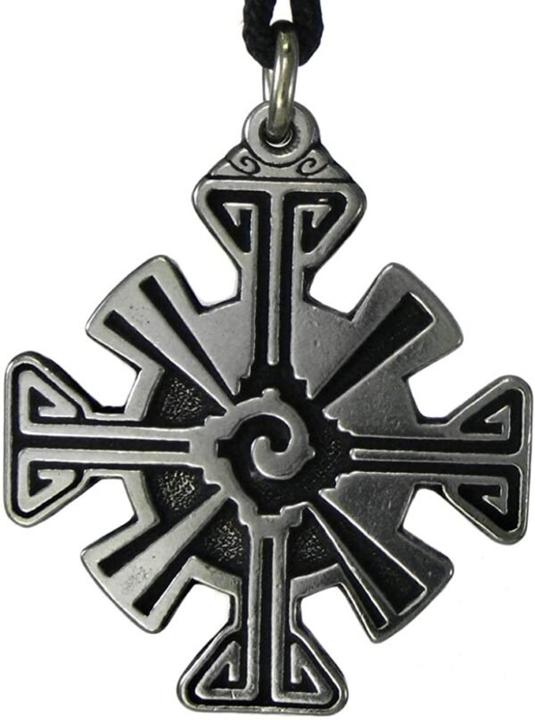 Soloman Pentant~Pewter Hunab Ku Black Sun Mayan Pendant