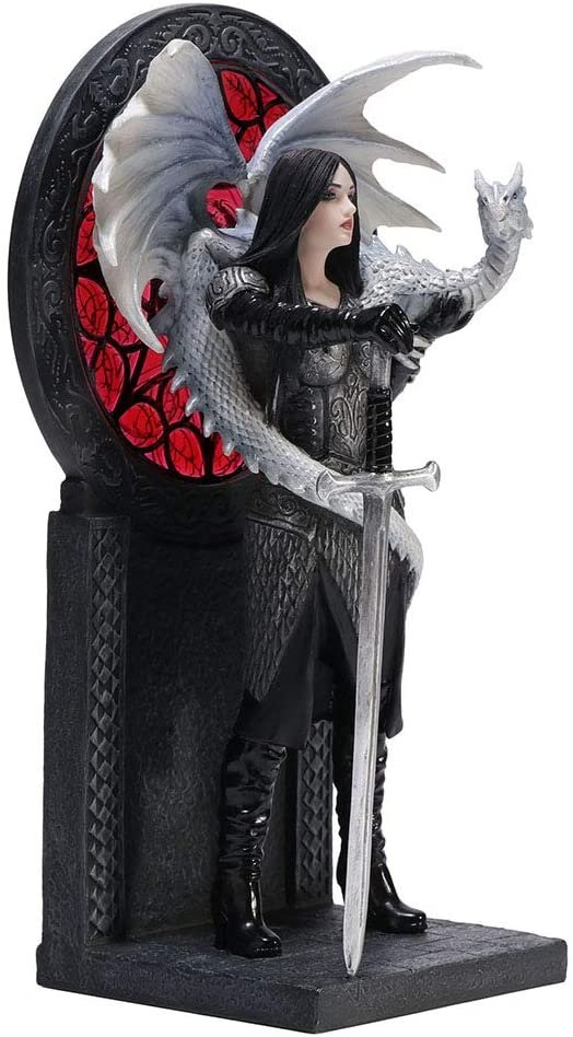 Magic  Collection~9.5 Inch Anne Stokes Valour Dragon Gothic Female Warrior Polyresin Hand Painted Figurine Sculpture