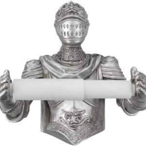 Mythology Collection~ Brave Knight Toilet Roll Holder 24cm Silver