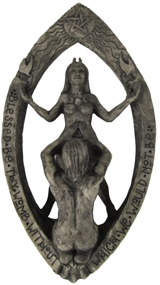 Magicun Altar~Drawing Down The Moon Wall Plaque Stone Finish