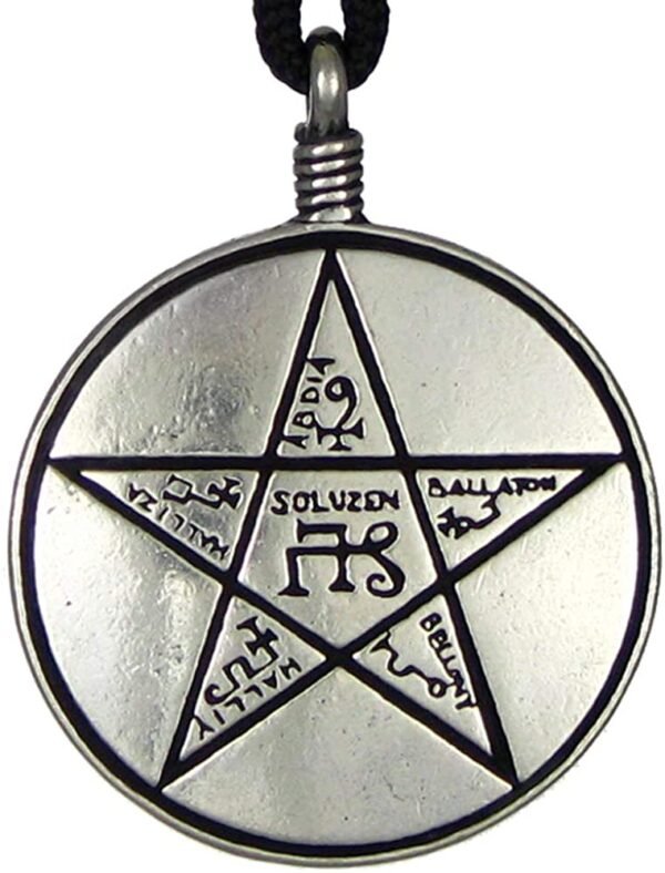 Soloman Pentant~Pewter Talisman Shield of Solomon Pentacle Pendant - 1.25 Inch Diameter