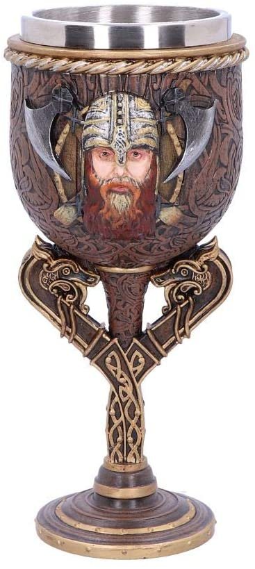 Mythology Collection~ B4952R0 Drakkar Viking Dragon Boat Goblet, Resin w/stainless steel insert, Brown, One Size