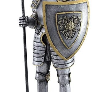 Magic  Collection~Medieval Armor Knight with Poleaxe and Shield Statue