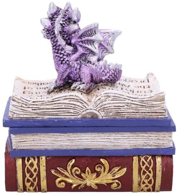 Nemesis Now U5014R0 Purple Dragonling Diaries Dragon Book Box, Polyresin, 11.3cm
