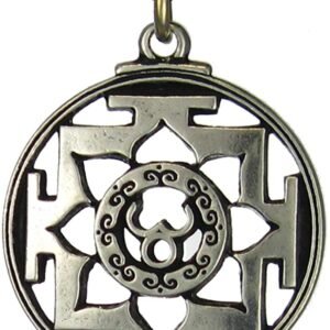 Soloman Pentant~Pewter Sri Trisula Yantra Hindu Goddess Pendant