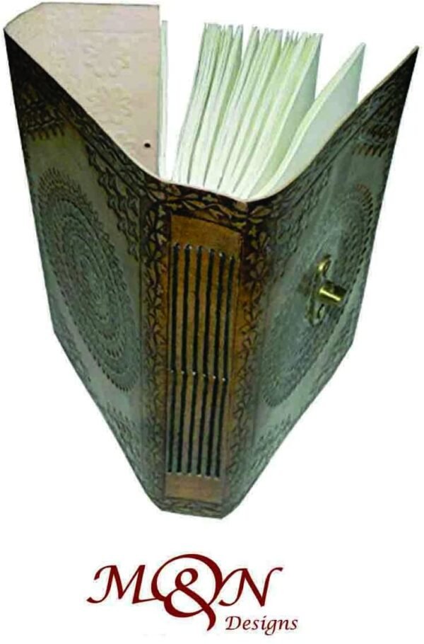 Witchcraft~M&N Handmade Tanned Leather Journal, Notebook, Blank Pages, Metal Clasp, 7"x5"