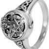 Sterling Silver Moon Pentacle Poison Locket Ring (sizes 5-12)