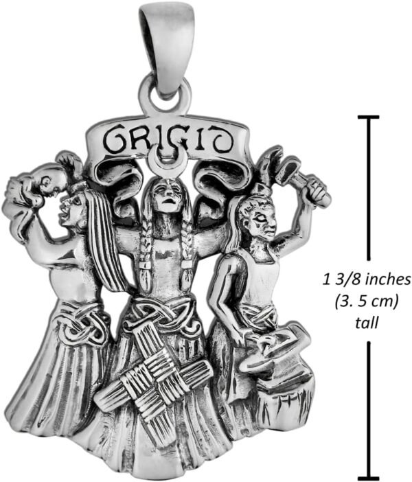 Sterling Silver Celtic Goddess Brigid Pendant