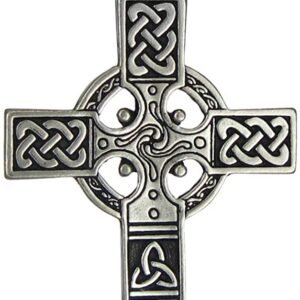 Soloman Pentant~Pewter Small Celtic Knotwork Irish Cross Pendant - 1.75 Inches Long