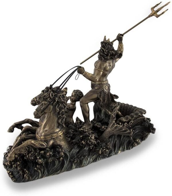 Magicun  Collection~Poseidon Driving Hippocampus Drawn Chariot Bronzed Statue