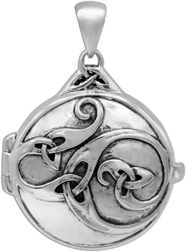 Sterling Silver Celtic Swirl with Hidden Pentacle Pentagram Locket