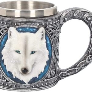 Animal Collection~ Ghost Wolf Tankard Mug 17.5cm Silver