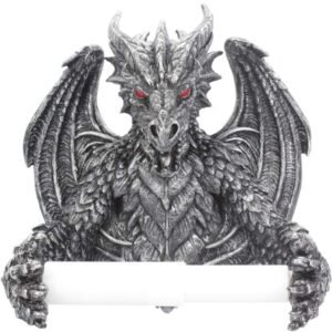 Fantasy Collection~ B4431M8 Silver Obsidian Toilet Roll Holder