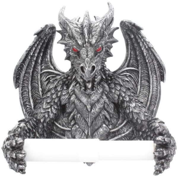 Fantasy Collection~ B4431M8 Silver Obsidian Toilet Roll Holder