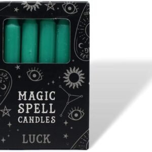 Home Decor~Pack of Twelve Green Luck Altar/Spell Candles