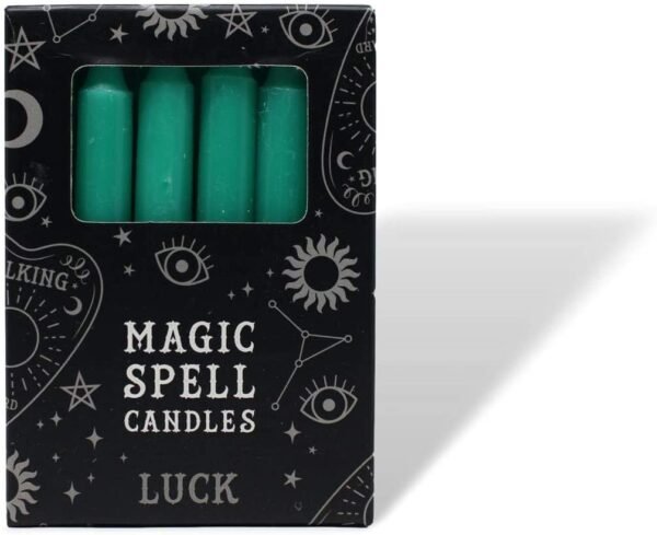 Home Decor~Pack of Twelve Green Luck Altar/Spell Candles