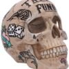 Dark Collection~Aqua Blue Traditional, Tribal Tattoo Fund Skull, Polyresin, One Size