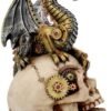 Steampunk Collection~Dragon's Grasp Figurine 22.5cm White, Resin, One Size