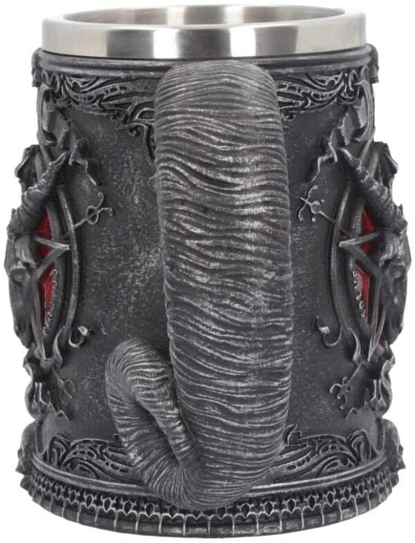 Dark Collection~B4648N9 Baphomet Tankard 16.5cm Mug Black, Resin w/Stainless Steel