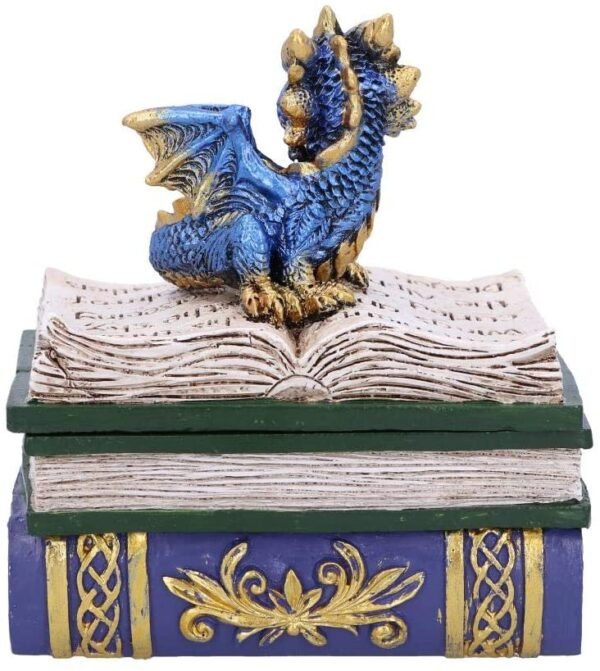 Fantasy Collection~ Blue Dragonling Diaries Dragon Book Box, Polyresin, One Size