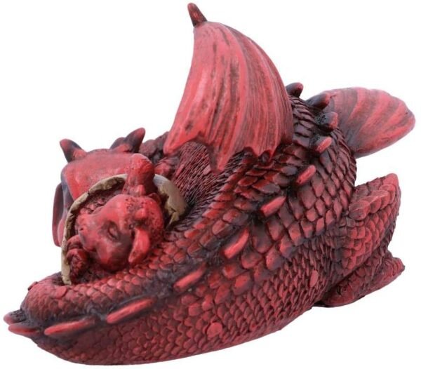 Fantasy Collection~ Little Dream Red Dragon and Hatchling Sleeping Figurine, Polyresin, One Size