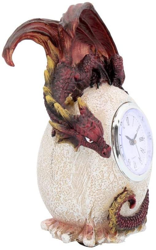 Fantasy Collection~ Timeless Guardian Clock 20cm Red, Resin