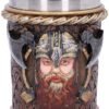 Mythology Collection~ Drakkar Viking Dragon Boat Shot Glass, Resin w/stainless steel insert, Brown, 7cm
