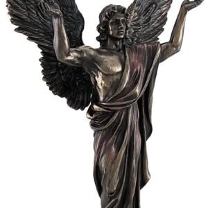 Magic  Collection~Bronzed Angel Metatron Statue with Colored Accents
