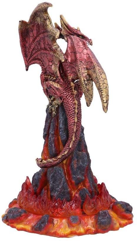 Fantasy Collection~ Volcanic Victory Red Magma Lava Dragon Figurine, Polyresin, 25.7cm