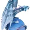 Fantasy Collection~ Mercury Guardian Turquoise Planet Dragon Figurine, Polyresin, Blue, One Size