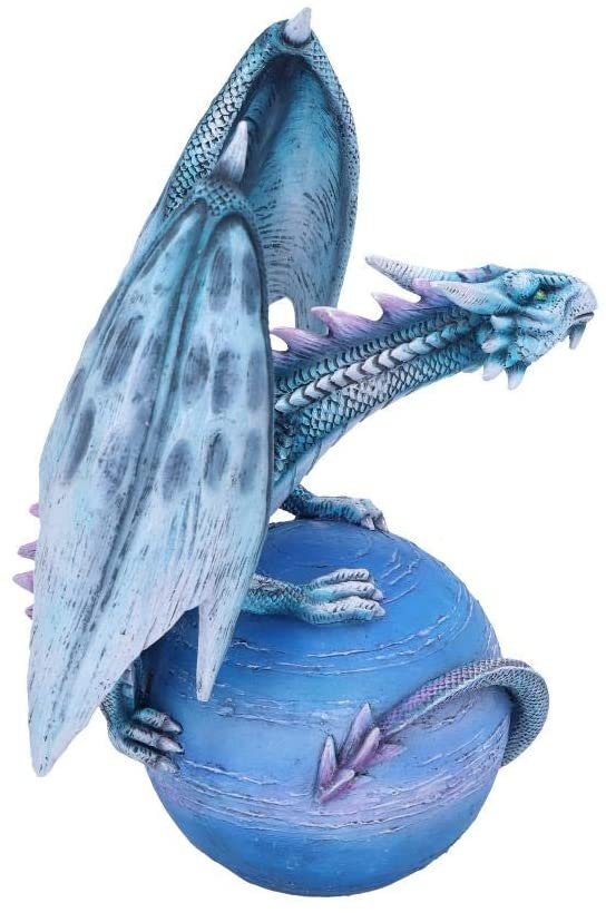 Fantasy Collection~ Mercury Guardian Turquoise Planet Dragon Figurine, Polyresin, Blue, One Size