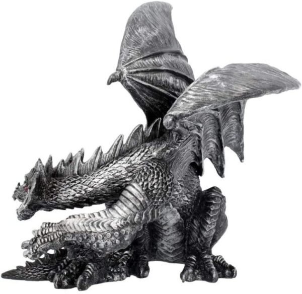 Fantasy Collection~ Obsidian Figurine 25cm Silver, Resin, One Size