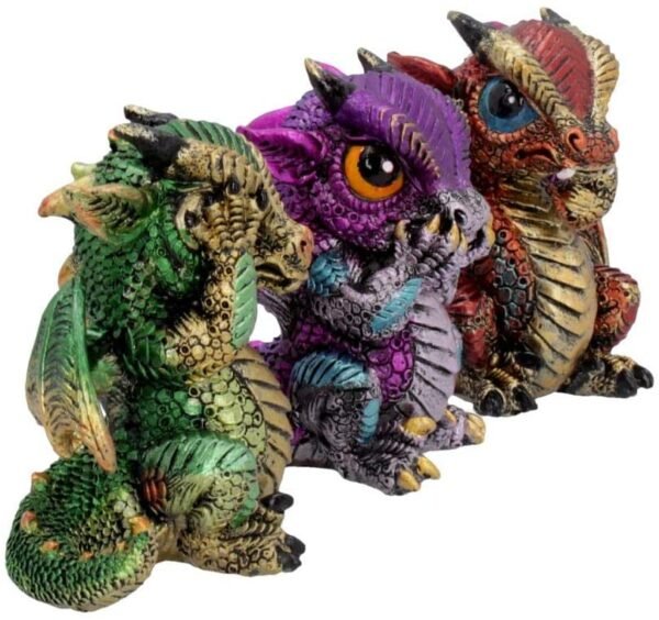 Fantasy Collection~ U4150M8 Three Wiselings Figurine 8.5cm Gold, Resin, One Size