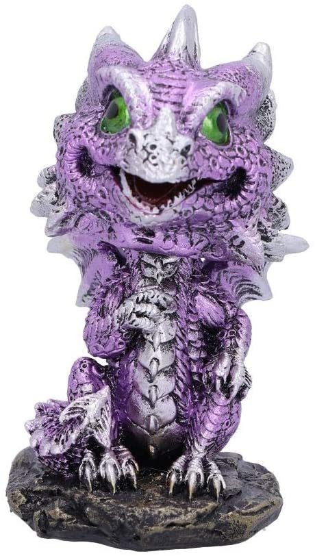 Magicun N.Giftware~Bobling Purple Metallic Dragon Bobble Head Figurine, Polyresin, 9.5cm
