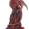 Fantasy Collection~ Volcanic Victory Red Magma Lava Dragon Figurine, Polyresin, 25.7cm