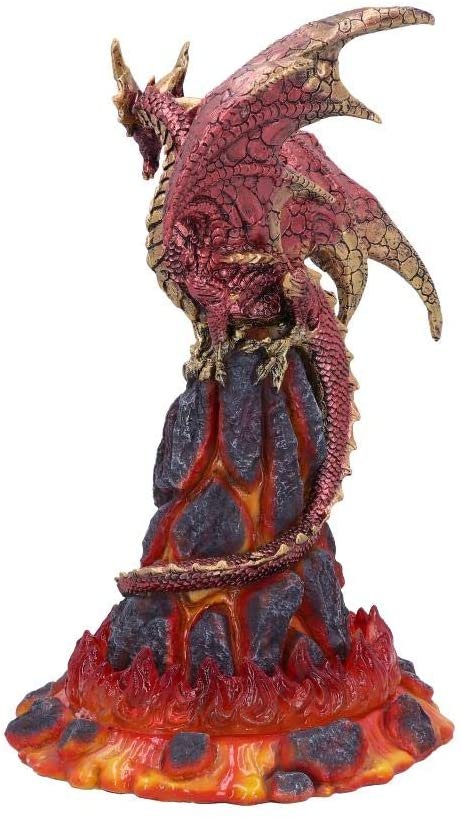 Fantasy Collection~ Volcanic Victory Red Magma Lava Dragon Figurine, Polyresin, 25.7cm