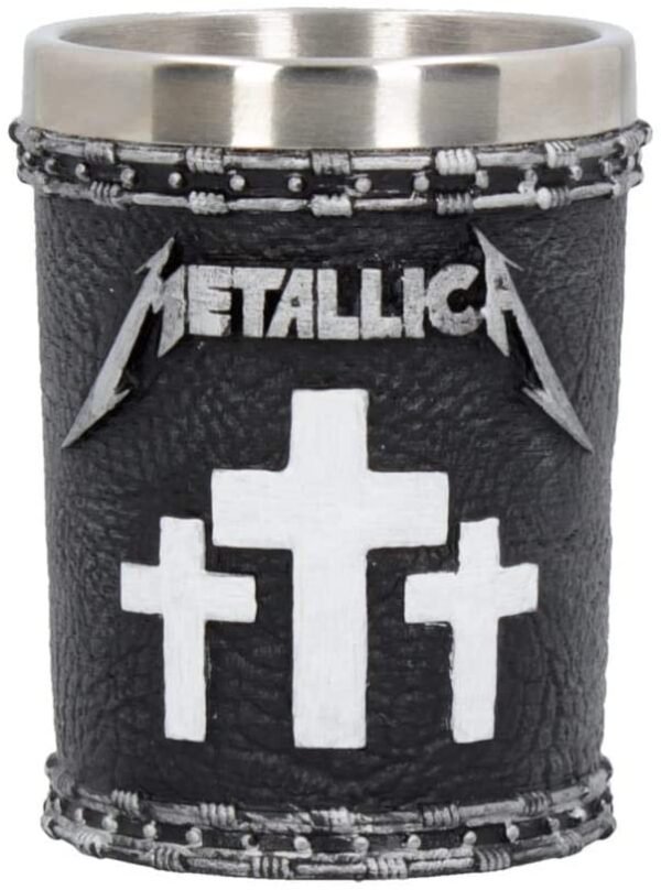 Band Merchandise~ B4683N9 Metallica-Master of Puppets Shot Glass 7cm, Resin w/Stainless Steel Insert, Black